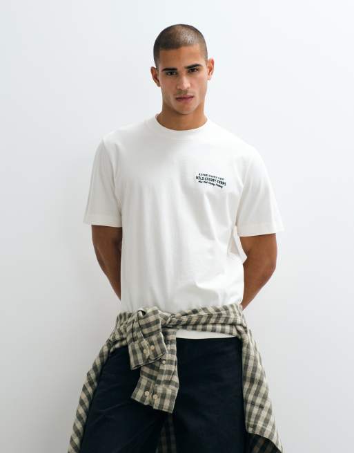 Abercrombie & Fitch - T-shirt avec imprimé citron au dos - Blanc, 2 de 5