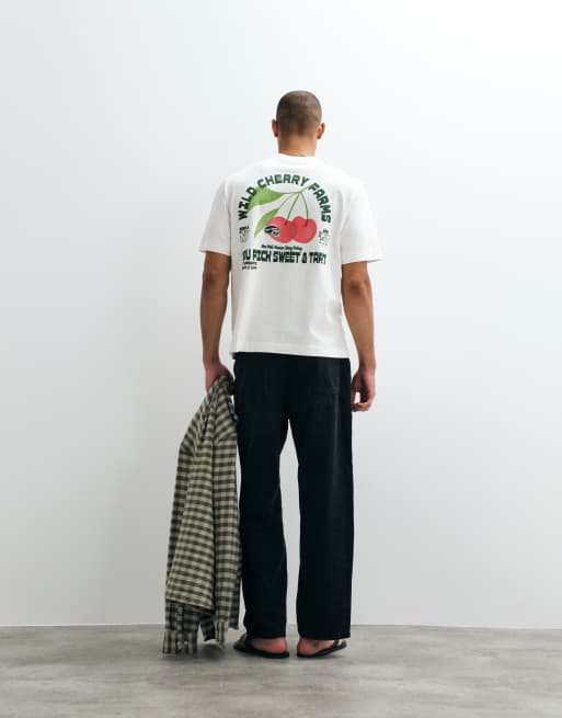 Abercrombie & Fitch - T-shirt avec imprimé citron au dos - Blanc, 3 de 5