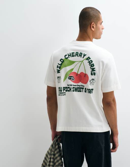 Abercrombie & Fitch - T-shirt avec imprimé citron au dos - Blanc, 5 de 5