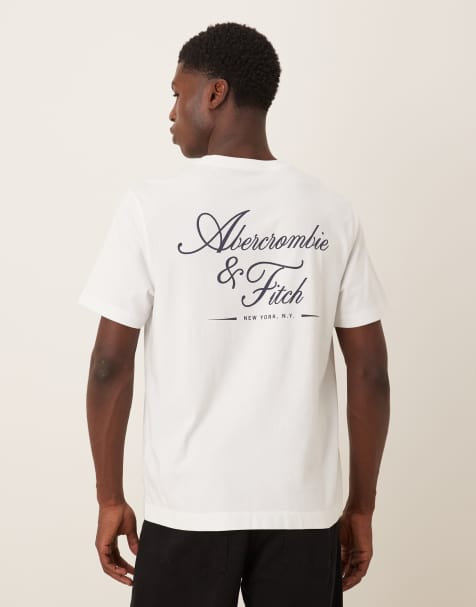 Abercrombie & Fitch - T-shirt avec inscription logo au dos - Blanc - view 1