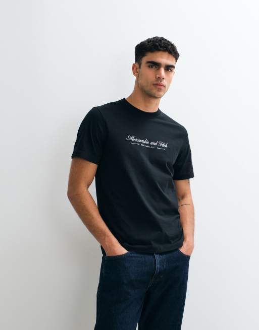 Abercrombie & Fitch - T-shirt avec inscription logo sur le devant - Noir, 2 de 5
