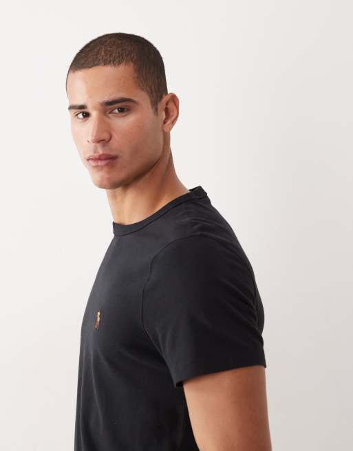 Abercrombie & Fitch - T-shirt basic nera con logo, 4 di 5