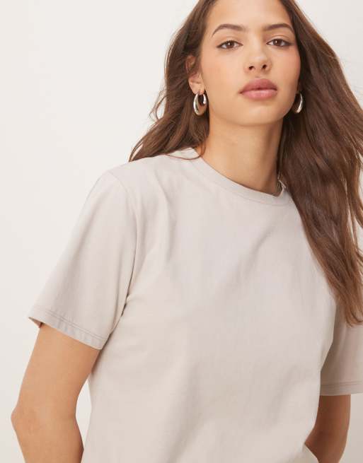 Abercrombie & Fitch - T-shirt corta beige, 3 di 4