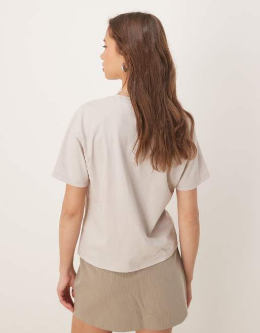 Abercrombie & Fitch - T-shirt corta beige, 4 di 4