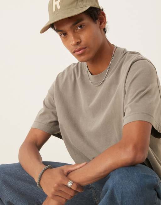 Abercrombie & Fitch - T-shirt corta girocollo grigio vintage