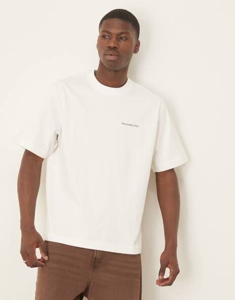 Abercrombie & Fitch - T-shirt de qualité supérieure à logo - Blanc - view 1