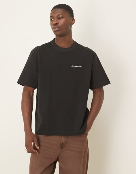 Abercrombie & Fitch - T-shirt de qualité supérieure à logo - Noir - view 1