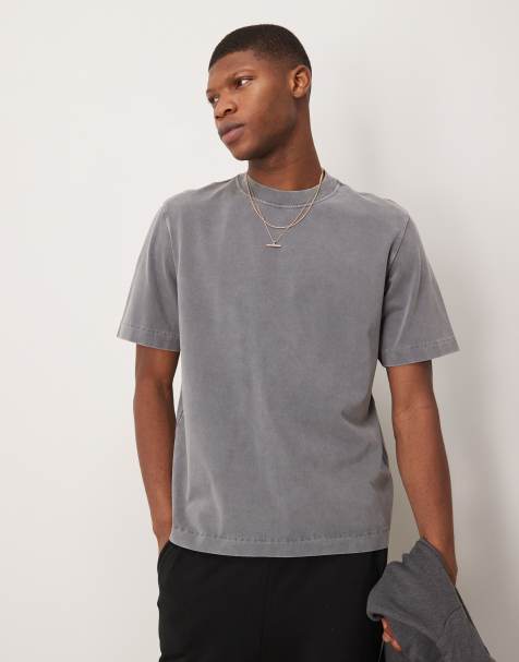 Abercrombie & Fitch - T-shirt de qualité supérieure - Gris délavé - view 1