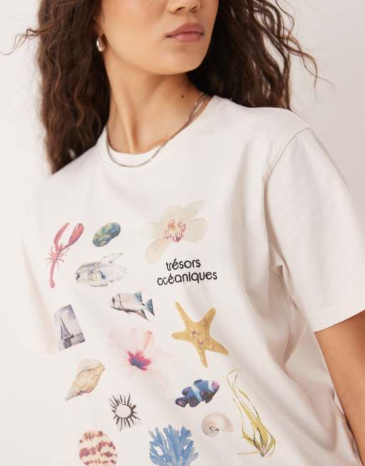 Abercrombie & Fitch - T-shirt décontracté avec détails marins - Blanc, 2 de 4