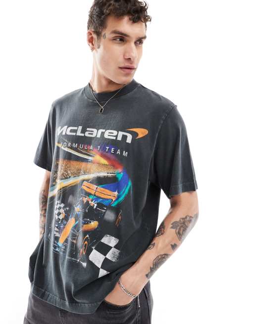 Abercrombie & Fitch - T-shirt décontracté avec imprimé McLaren F1 - Noir