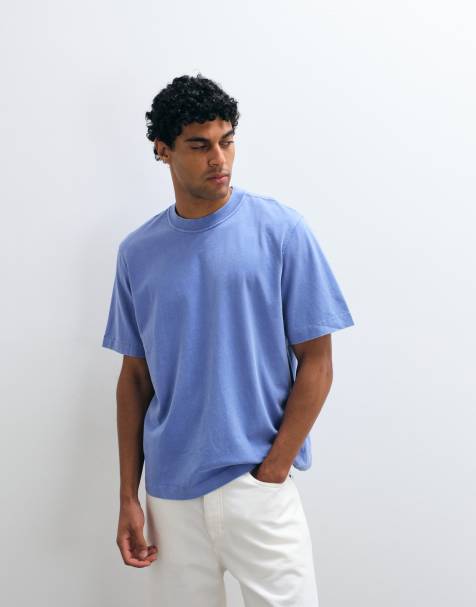 Abercrombie & Fitch - T-shirt en tissu épais de qualité supérieure - Bleu délavé - view 1
