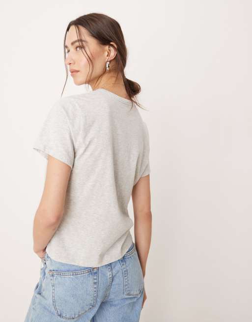 Abercrombie & Fitch - T-shirt grigia con logo, 3 di 4