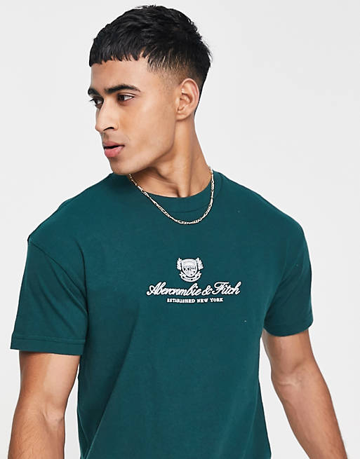 Abercrombie & Fitch t-shirt in olive with chest heritage logo | ASOS