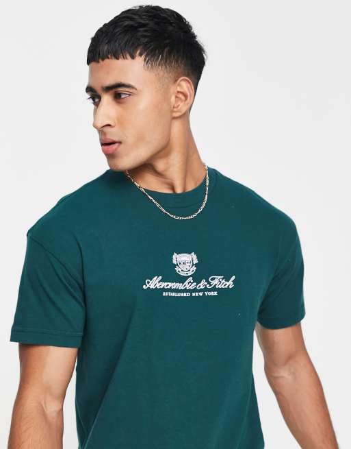 Abercrombie & Fitch T-shirt in olive with chest heritage logo