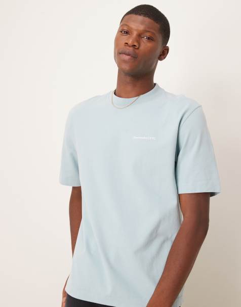 Abercrombie & Fitch – T-Shirt in verwaschenem Petrol mit Logo - view 1