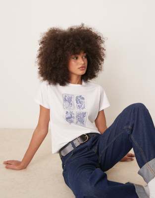 Abercrombie & Fitch - T-Shirt in Weiß mit „Cool It"-Print und körpernahem Schnitt