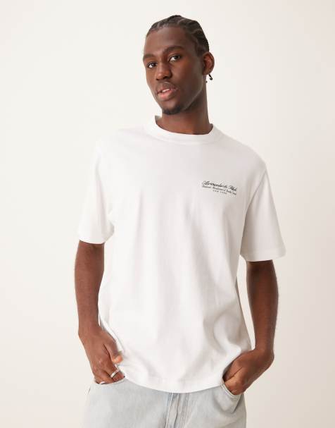 Abercrombie & Fitch – T-Shirt in Weiß mit Logo-Stickerei und poliertem Finish - view 1