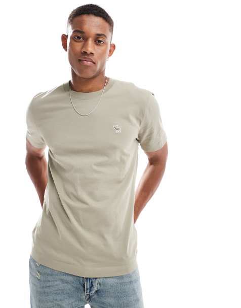 Abercrombie & Fitch - T-shirt kaki con logo a icona - view 1