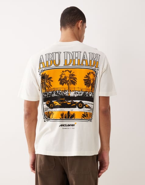 Abercrombie & Fitch - T-shirt met grafische F1-print op de achterkant in wit - view 1