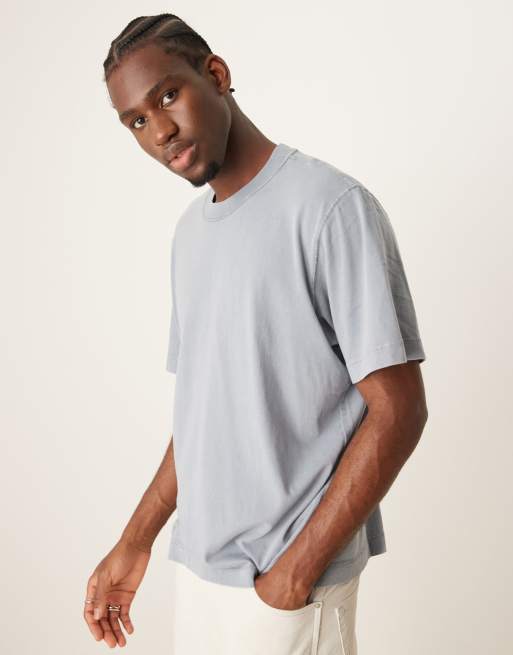 Abercrombie & Fitch - T-shirt met korte mouwen en vintage acid wash in blauw
