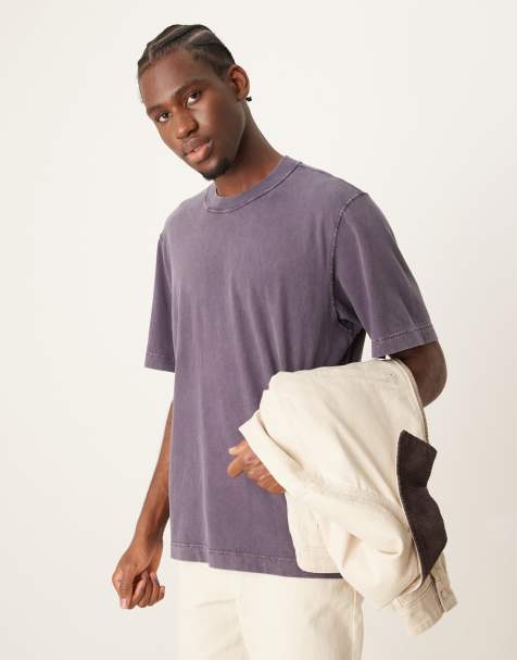 Abercrombie & Fitch - T-shirt met korte mouwen en vintage acid wash in paars - view 1