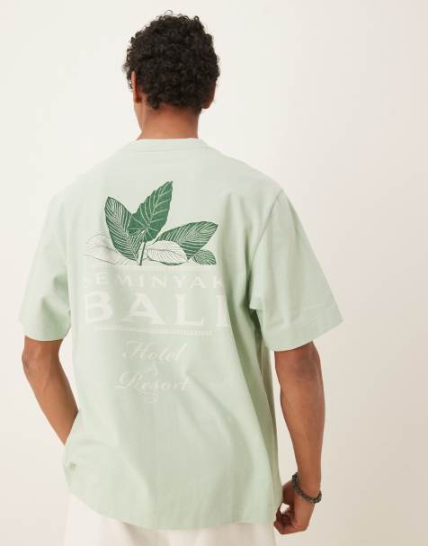Abercrombie & Fitch - T-shirt met logoprint op de achterkant in groen - view 1