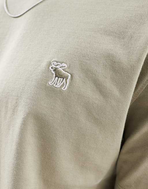 Abercrombie & Fitch – T-Shirt mit Logo in Khaki, 3 von 4