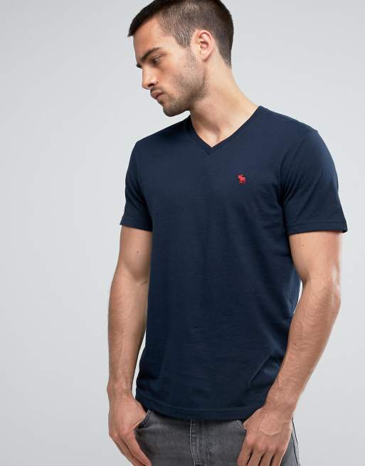 Abercrombie Fitch T Shirt Muscle Slim Fit Moose Logo In Navy