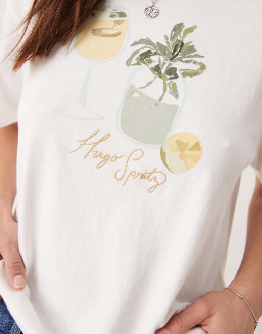 Abercrombie & Fitch - T-shirt oversize à imprimé - Blanc, 3 de 4