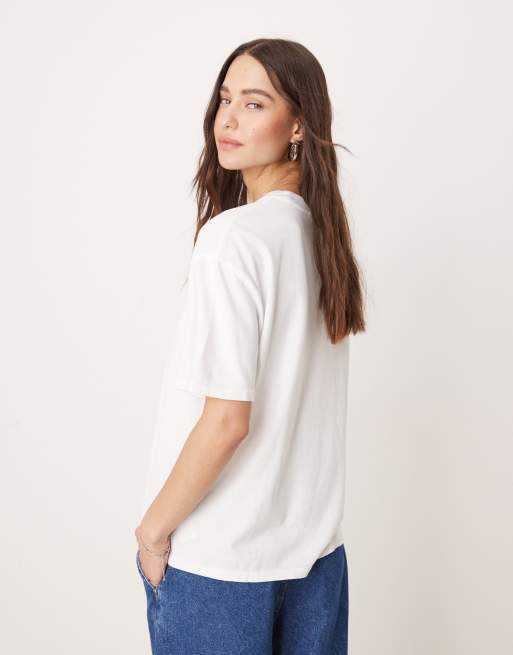 Abercrombie & Fitch - T-shirt oversize à imprimé - Blanc, 4 de 4