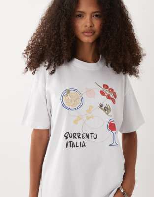 T-shirt oversize à imprimé Sorrento - Blanc S