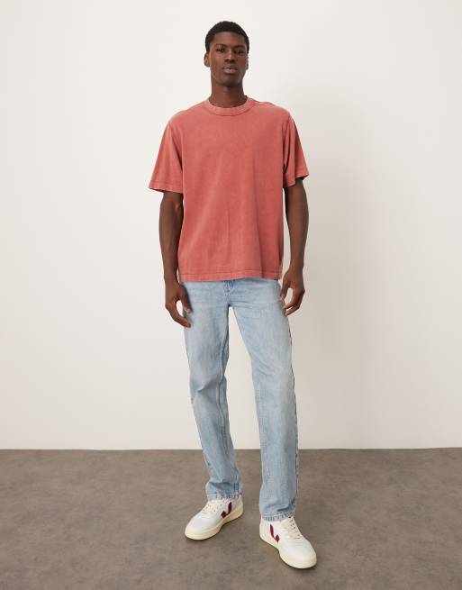 Abercrombie & Fitch - T-shirt oversize vintage rosso mattone, 2 di 5