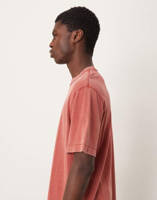 Abercrombie & Fitch - T-shirt oversize vintage rosso mattone, 4 di 5