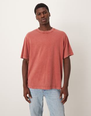 Abercrombie & Fitch - T-shirt oversize vintage - Rouge brique