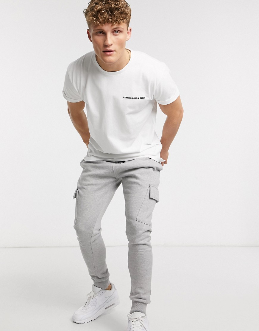 Abercrombie & Fitch - T-shirt pesante bianca-Bianco