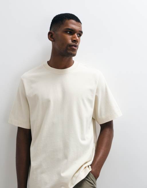 Abercrombie & Fitch - T-Shirt pesante premium écru, 3 di 5