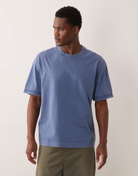 Abercrombie & Fitch - T-shirt pesante premium lavaggio blu - view 1