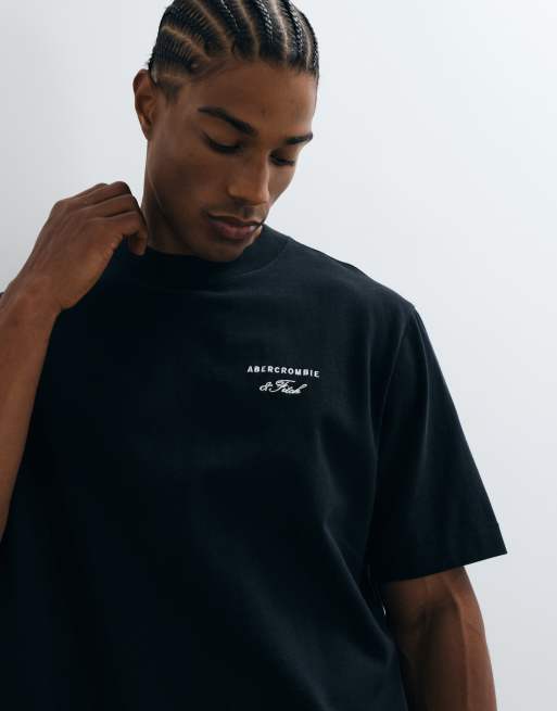 Abercrombie & Fitch t-shirt premium épais avec logo script noir, 4 de 5