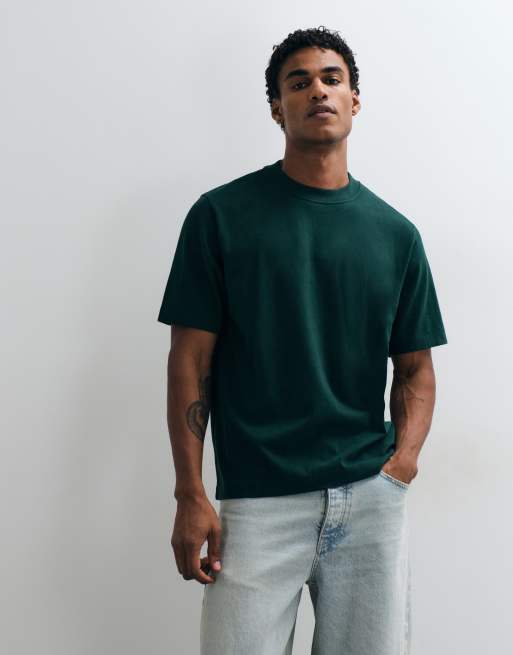 Abercrombie & Fitch t-shirt premium épais en vert, 3 de 5