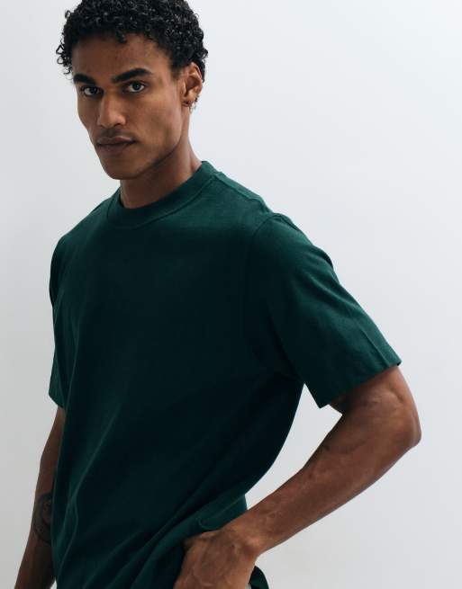 Abercrombie & Fitch t-shirt premium épais en vert, 5 de 5