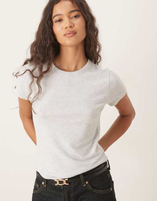 Abercrombie & Fitch - T-shirt ras de cou à manches courtes - Gris