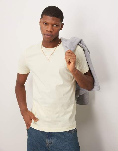 Abercrombie & Fitch - T-shirt ras de cou avec logo élan duveteux - Jaune - view 1