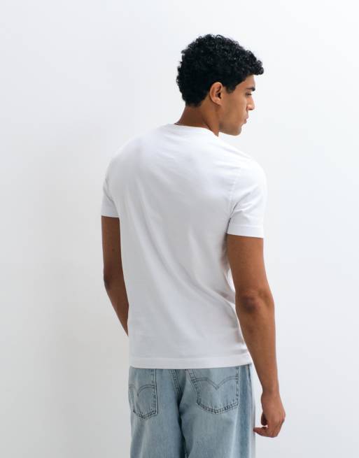Abercrombie & Fitch - T-shirt slim bianca con logo, 5 di 5