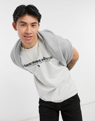 T-shirts et débardeurs Abercrombie & Fitch - T-shirt technique avec logo sur le devant - Gris chiné