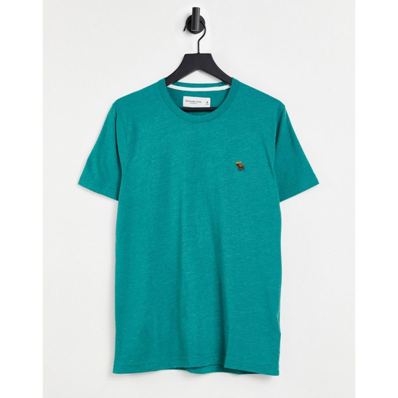 T-shirt tinta unita Uomo Abercrombie & Fitch - T-shirt verde con logo