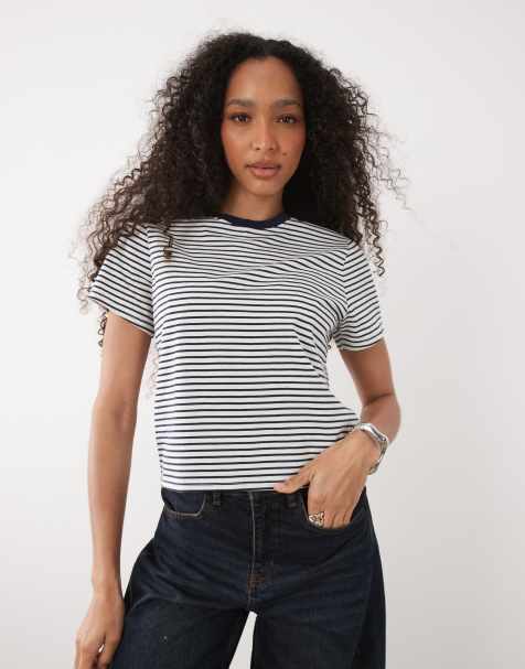 Abercrombie & Fitch – T-shirt w niebieskie paski - view 1