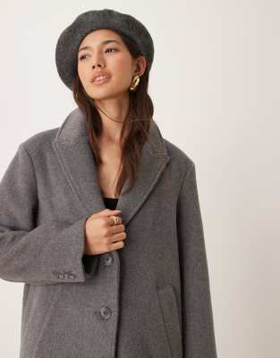 Abercrombie & Fitch Tailored Coat In Gray