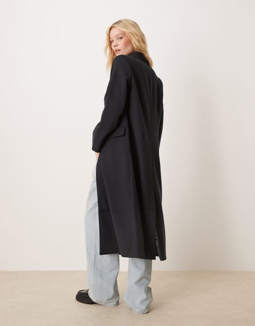 Abercrombie & Fitch tailored long jacket in black | ASOS