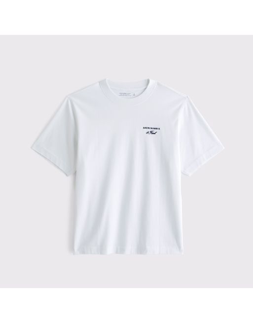 Abercrombie & Fitch Tall premium heavyweight 2.0 logo tee in white, 2 of 2