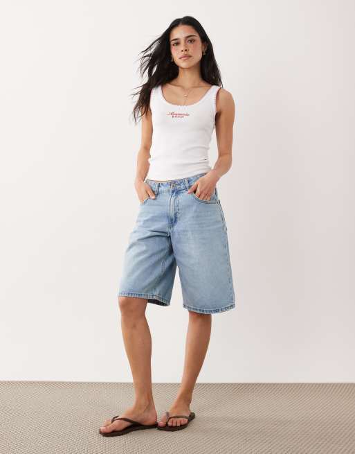 Abercrombie & Fitch – Tanktop in Weiß mit U-Ausschnitt und Logo, 2 von 4
